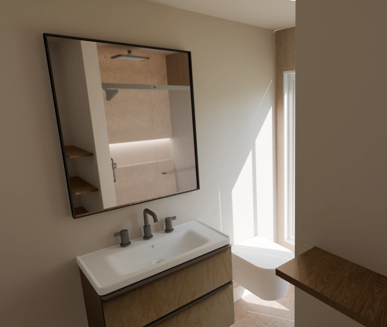 3D bathroom design rendering